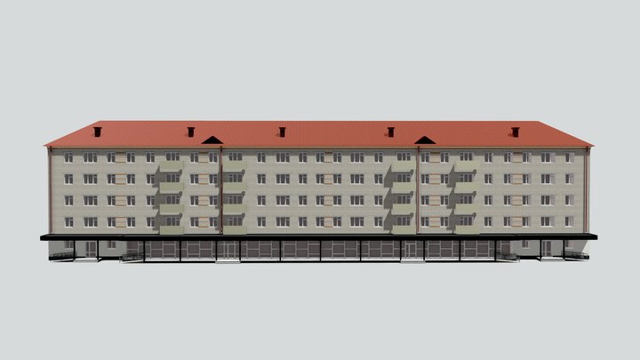 Типовой многоквартирный дом. Заводоуковск 3D Model
