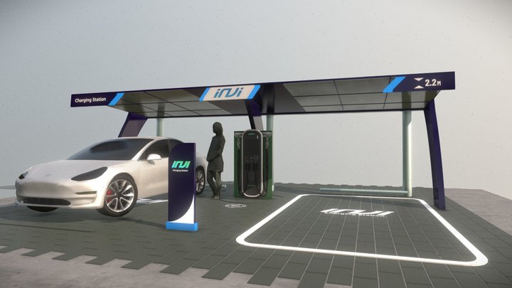 INVI - Charging Station - New Logo 3D Model