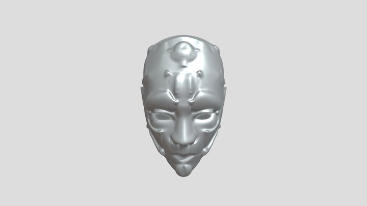 futuristic robotic mask face 3D Model