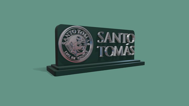 Logo Santo Tomás con base completa 3D Model