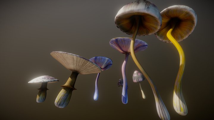 Mushroom Clump 3D Model