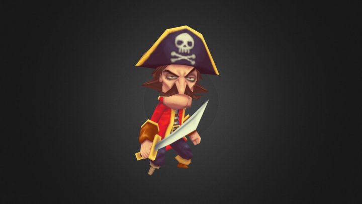Captain in Pirate 3D Model