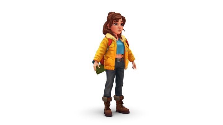 Girl traveler 3D Model