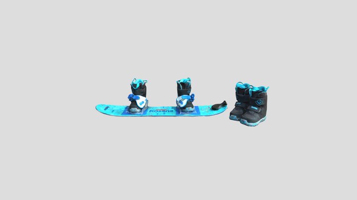 Kid Snowboard And Boots_DC 3D Model