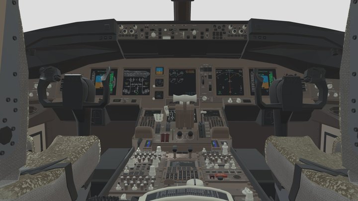 Boeing 777 Cockpit 3D Model