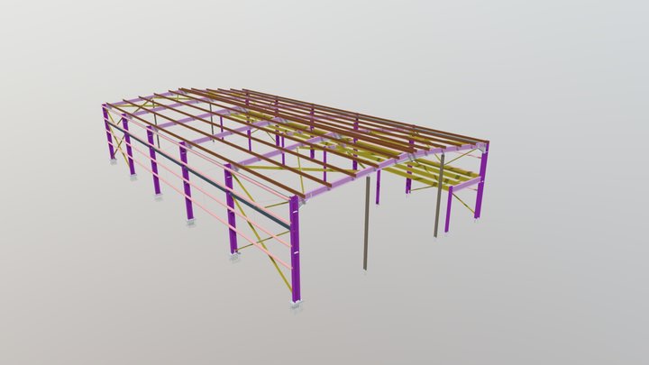 Factory WareHouse Steelstructure. 3D Model