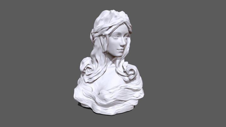 Female Bust Statue 3D Print