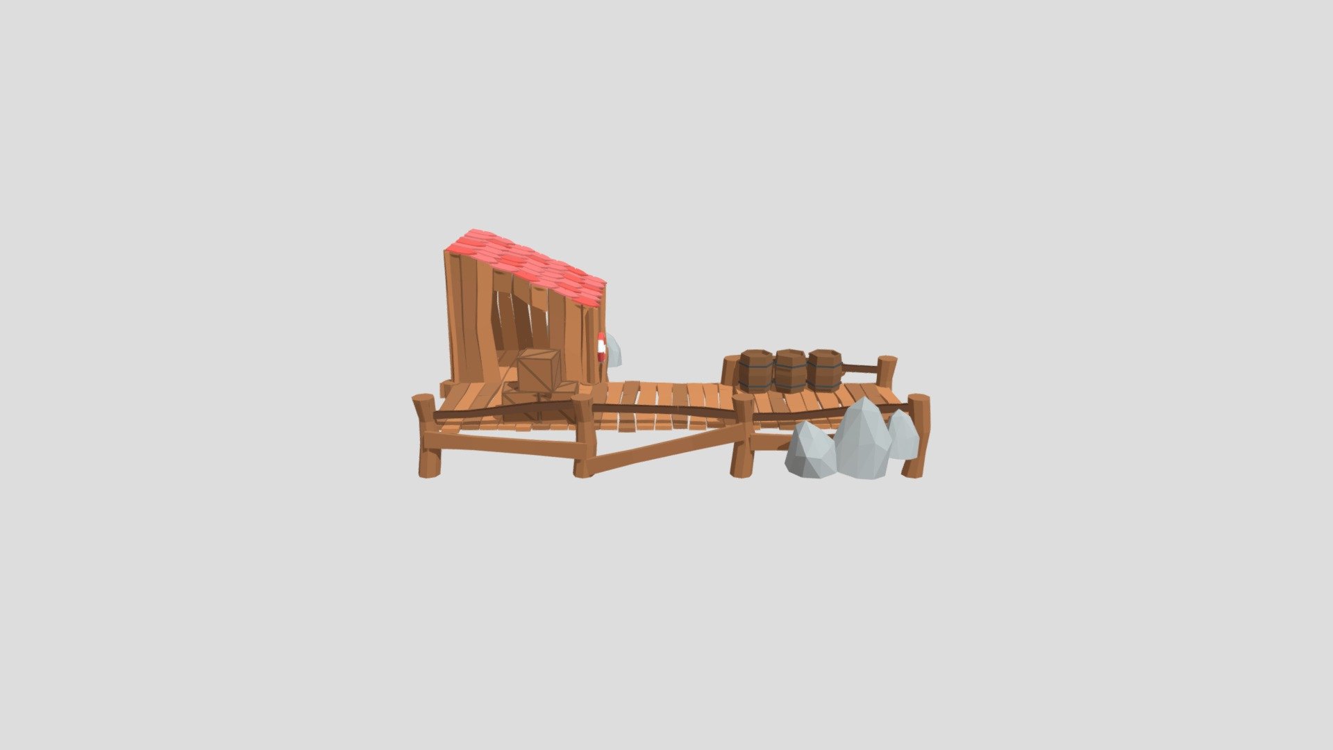 Low Poly Fishing Dock - 3d Model By J Roberts [16b85a1] - Sketchfab