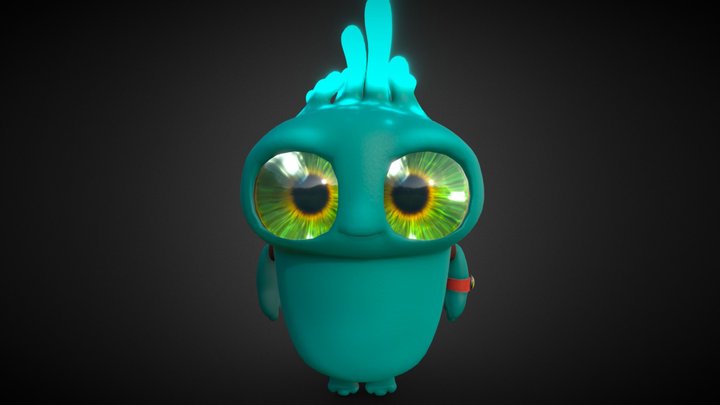 Kid Alien Going to School 3D Model