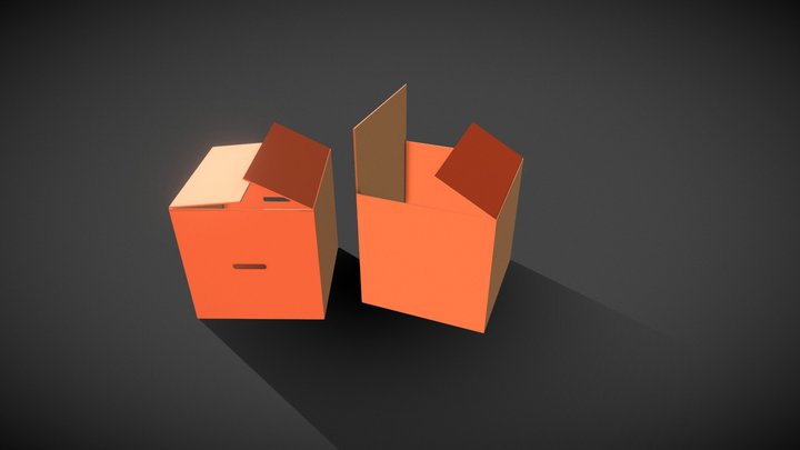 Cajas de cartón 3D Model