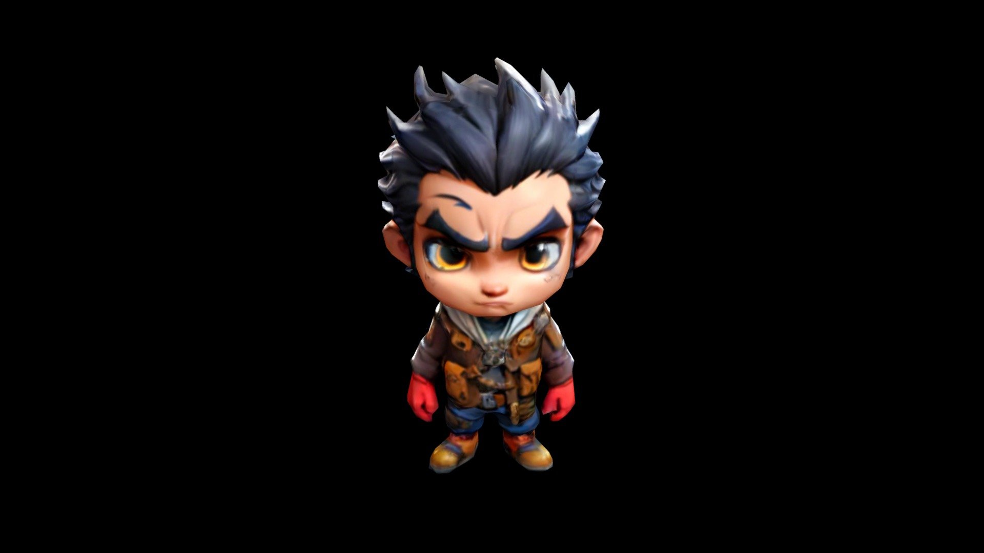 Animated character of a boy with spiky black hai - Download Free 3D ...