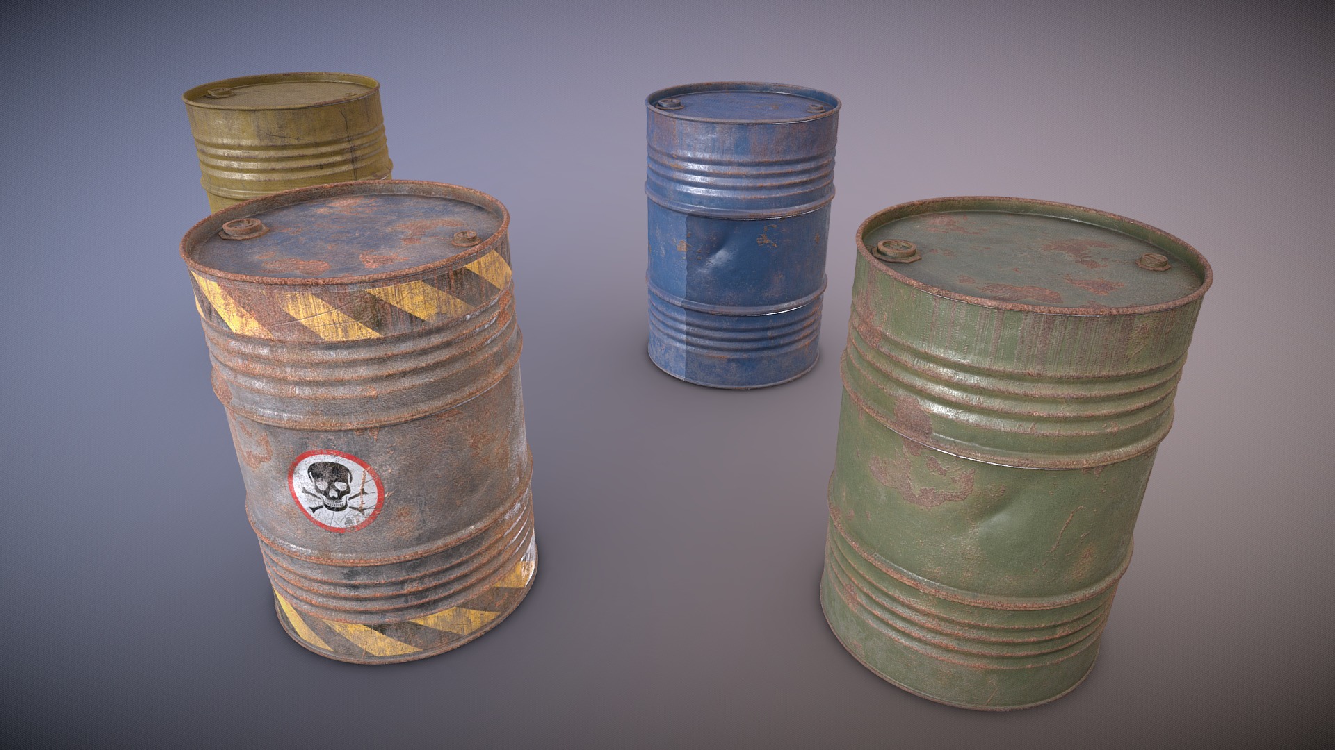 3D model Oil Drums