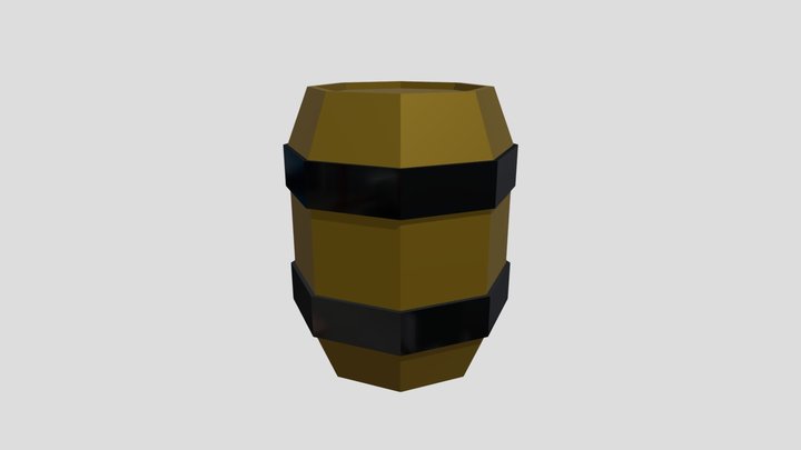 Simple Low-Poly Barrel 3D Model