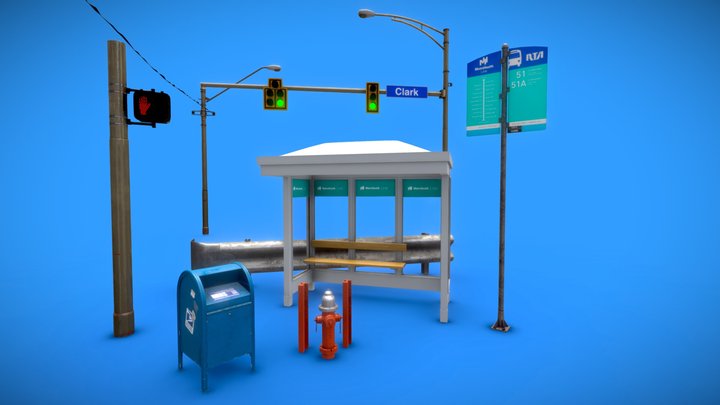 PBR City Props Bundle 3D Model
