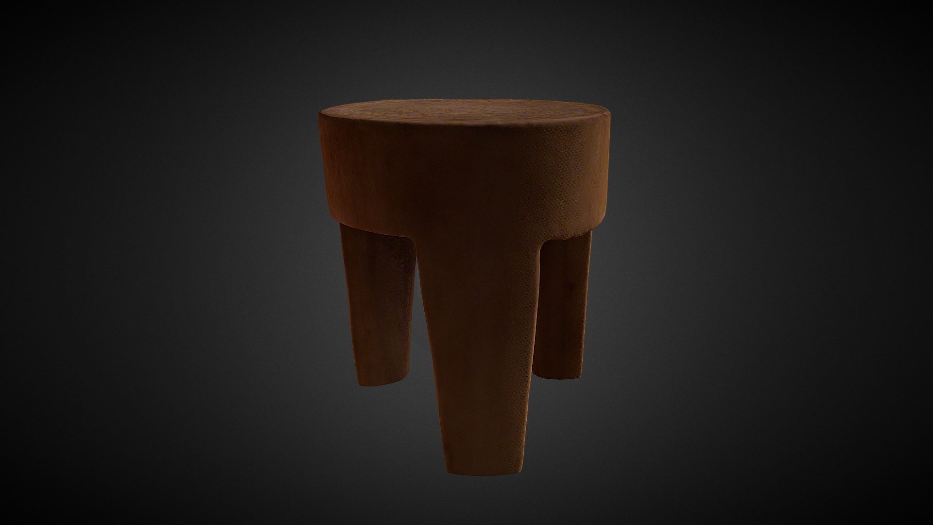 Wooden chair with 3 legs