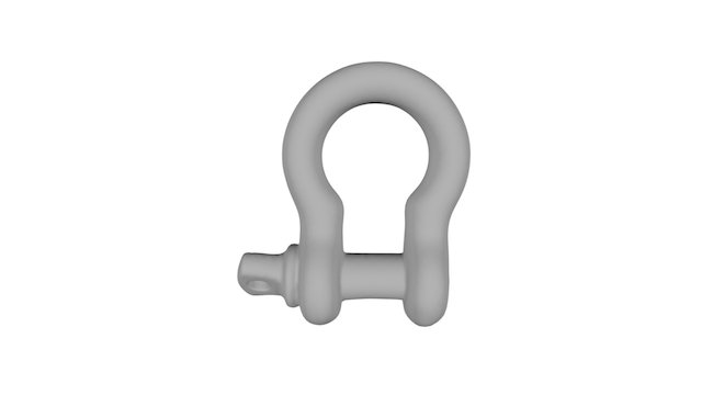 Forged Chain Shackle Round Pin Type Omega 3D Model