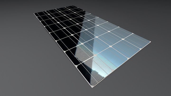 Photovoltaic Panels Version (1) High-Poly 3D Model