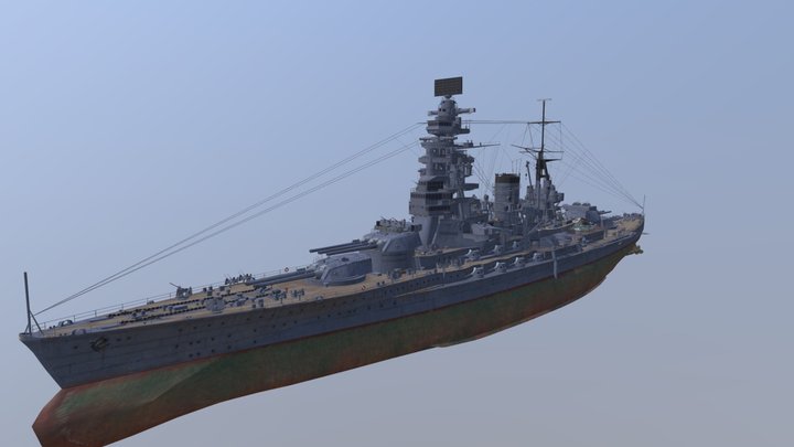 Nagato Class Battleship Modernization 3D Model