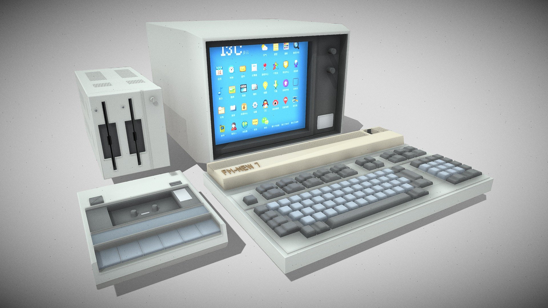 FM-NEW7 8-bit computer - Buy Royalty Free 3D model by MrdT