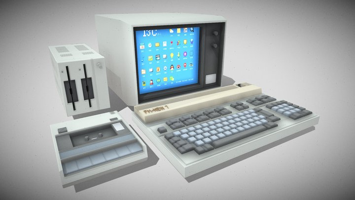 FM-NEW7 8-bit computer 3D Model