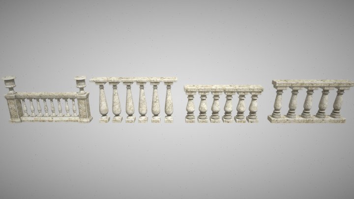 Roman-styled Fences 3D Model