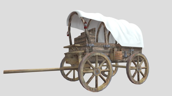 Horse Drawn Carriage 2 3D Model