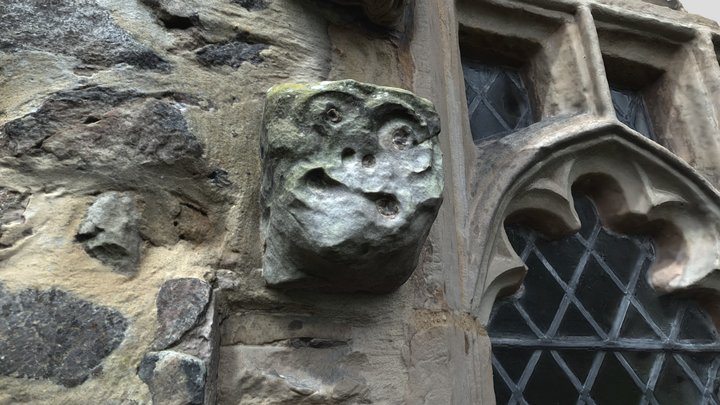 Carved Stone Face 3D Model