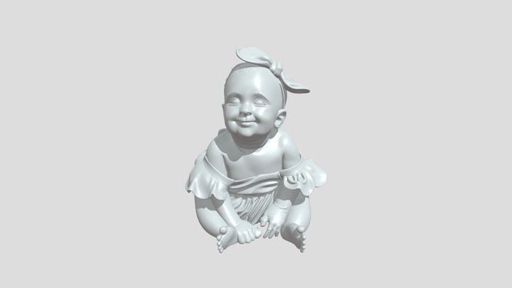 a baby in pink outfit 3D Model