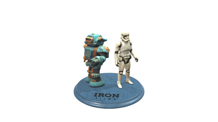 Stormtrooper & Robot figurine 3D Model