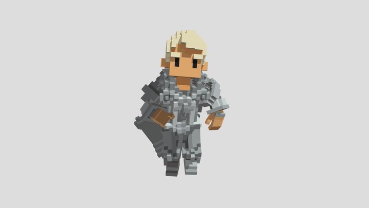 Paladin - Voxel Art 3D Model
