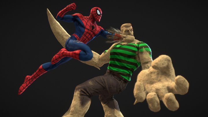 Spider-man vs Sandman 3D Model