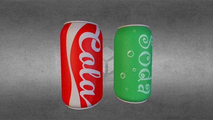 Cola and soda cans 3D Model