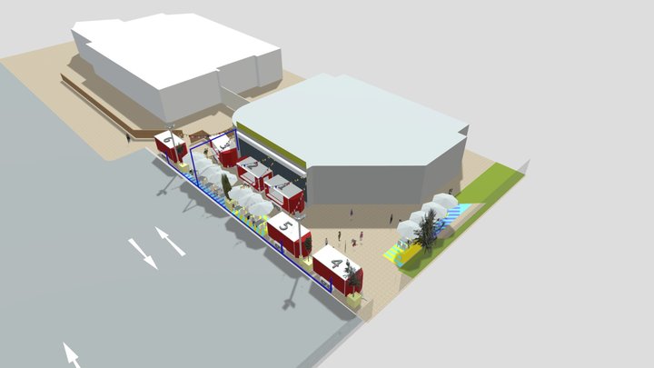 Plazuela Foodtruck Mall Puente Alto para Cimenta 3D Model