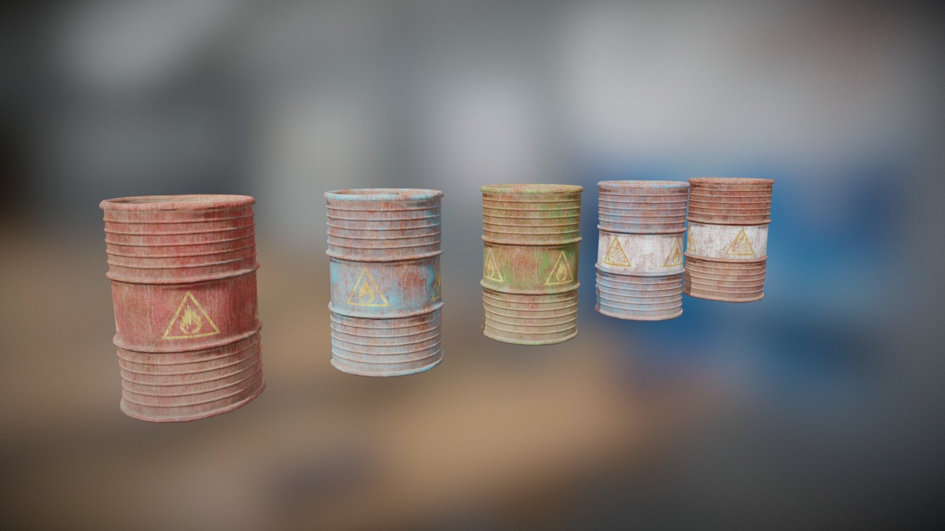 Old oil barrels
