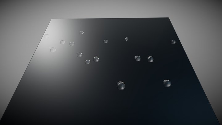 Water drops animation as Alembic Cache 3D Model