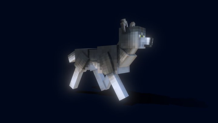Minecraft Wolf 3D Model