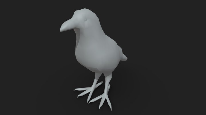 Lowpoly Crow Basemodel 3D Model