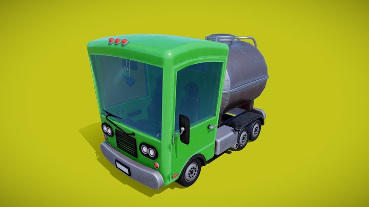 Stylized Gasoline Truck 3D Model