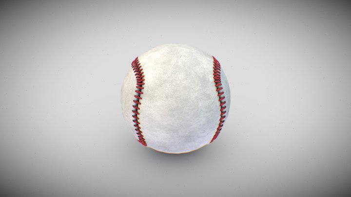 Realistic Low Poly 3D Baseball - Blender Mode