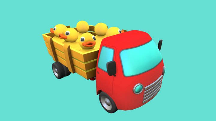 Car with ducks 3D Model