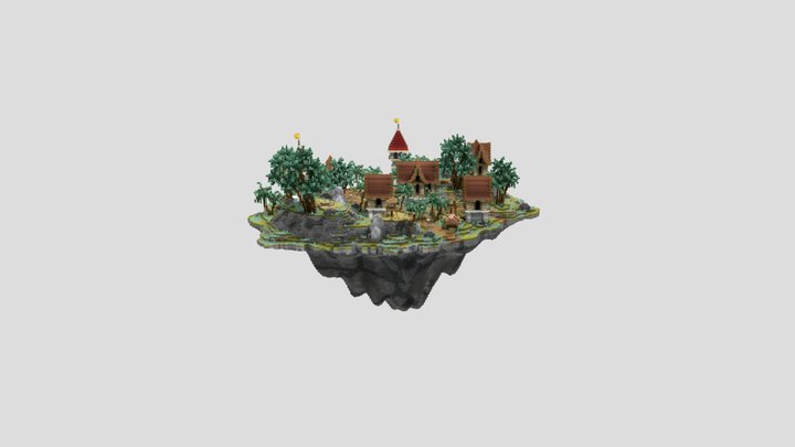 Hub/Lobby #1 Island (200x200) 3D Model