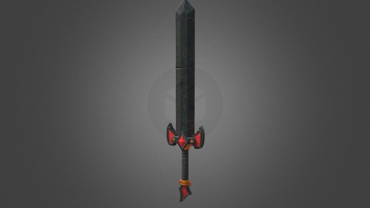 Red Riot Sword - Stylized 3D Model