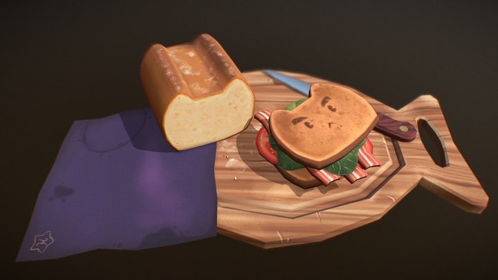 Cat Sandwich 3D Model