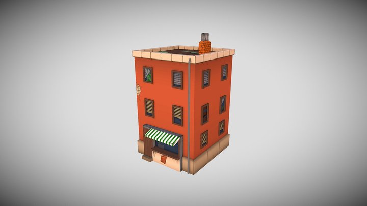 Storefront lowpoly house 3D Model