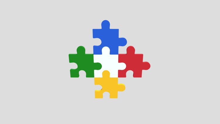 Low Poly Jigsaw Puzzle Pieces 3D Model