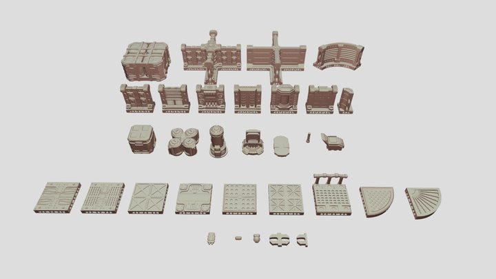 Sci Fi Tile pack for 3d Printing 3D Model