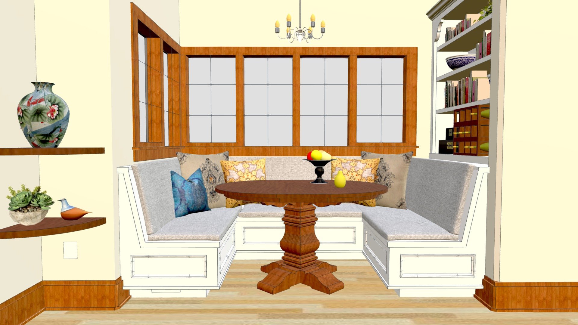 Banquette with shelves v3