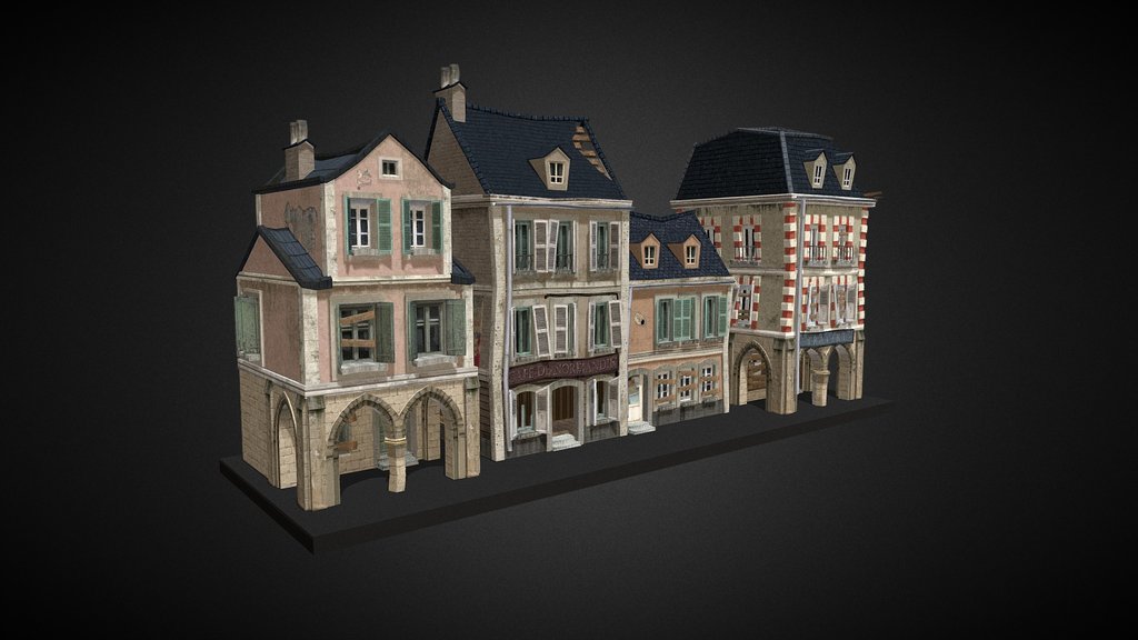 3 Buildings - WW2 Carentan Inspired