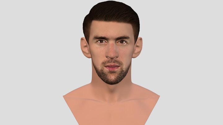Michael Phelps bust for full color 3D printing 3D Model