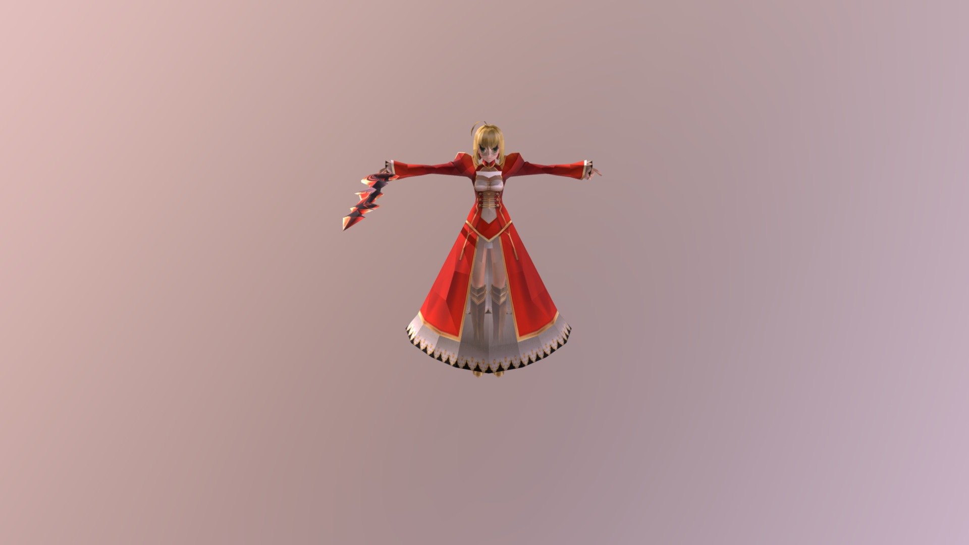 PSP - Fate Extra CCC - Saber - 3D model by calbrown2410 [16e2e39 ...
